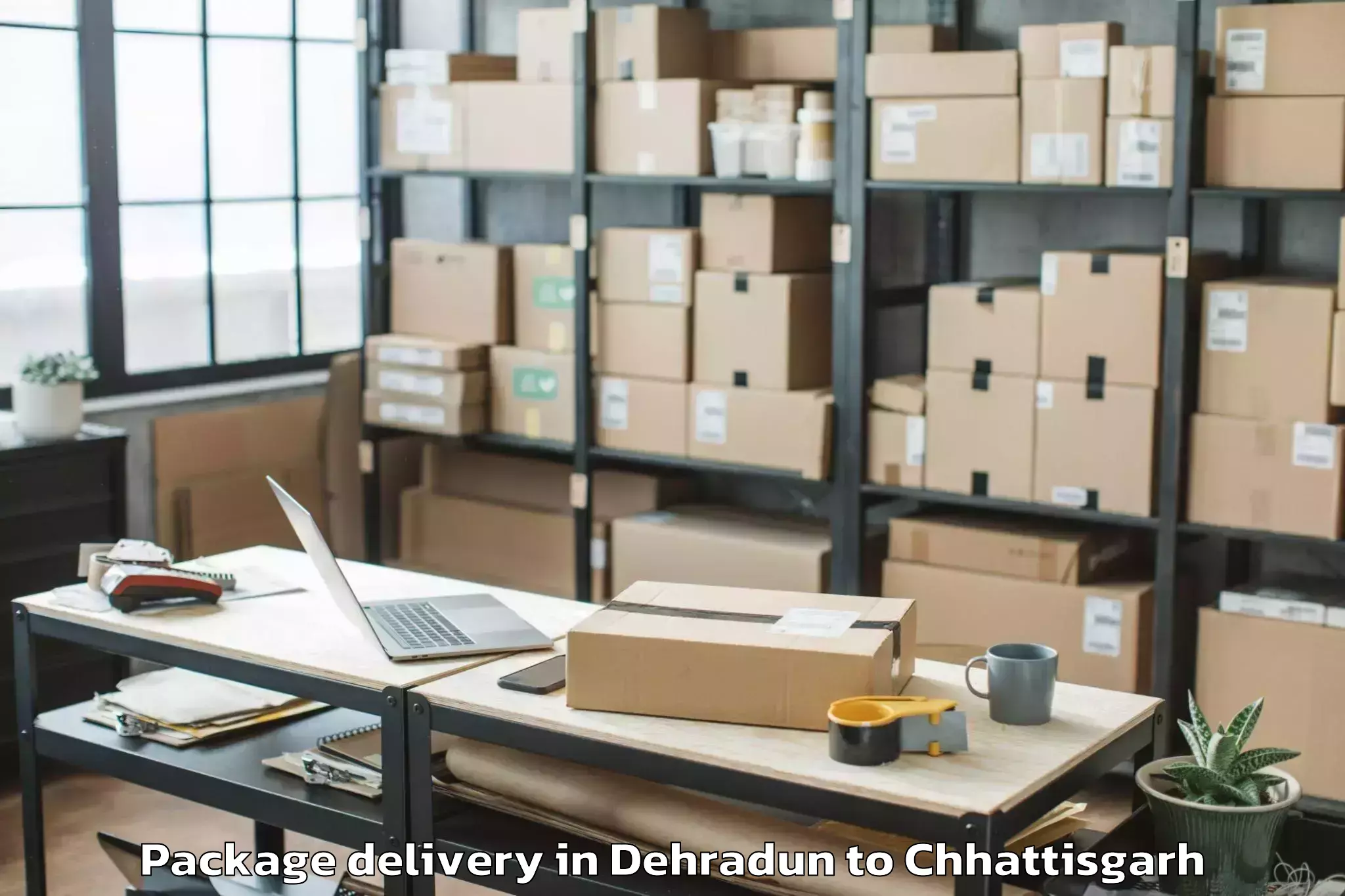 Trusted Dehradun to Pithora Package Delivery